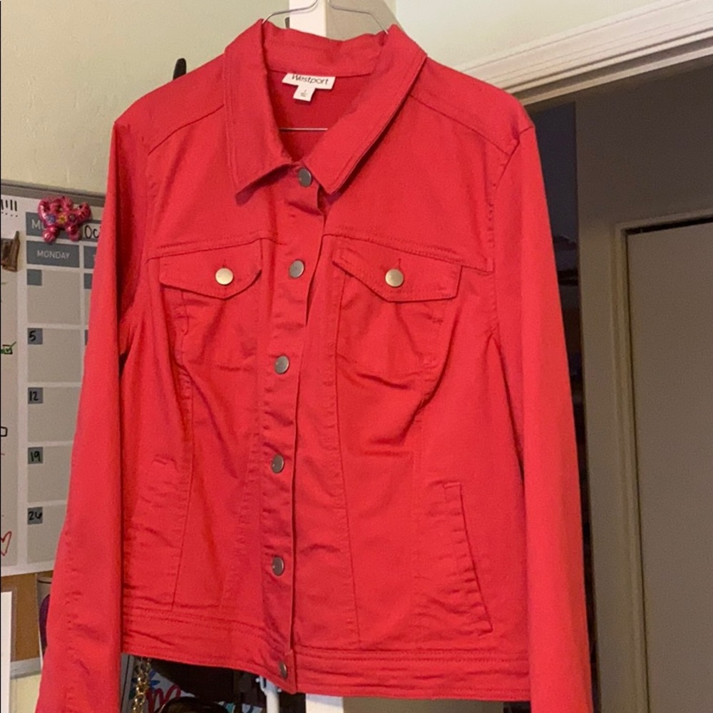 NWT Red jean jacket